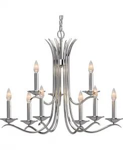 Подвесная люстра Alesia на 9 ламп Volume Lighting, silver