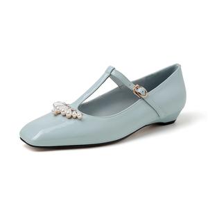 Hongyanglin Женские туфли Мэри Джейн на массивном каблуке синие, цвет Blue