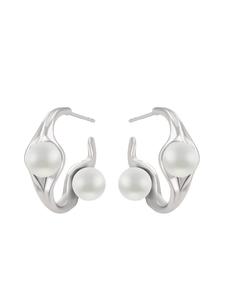 Faina Женские серьги-кольца серебристо-белого цвета