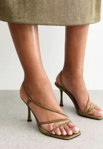 Босоножки на шпильке с асимметричными ремешками New Look, Dark Green