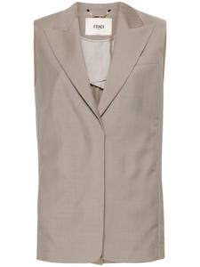 Жилет с вышитым логотипом FENDI, коричневый