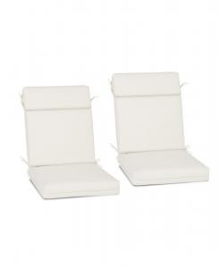 Комплект из 2 подушек для обеденных стульев с высокой спинкой, завязками и молнией, размер 37"x20"x28" Aoodor, Beige