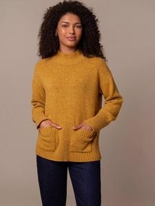 Флисовый джемпер из чистой шерсти с накладным карманом Celtic & Co., Saffron