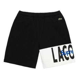 Шорты fw19 week 5 x lacoste logo panel sweatshort logo Supreme, черный