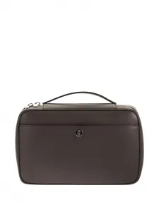 Кожаная косметичка с логотипом Brunello Cucinelli, коричневый