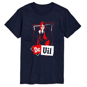 Футболка с цветком Disney's Villians Big & Tall De Vil, Blue License, синий