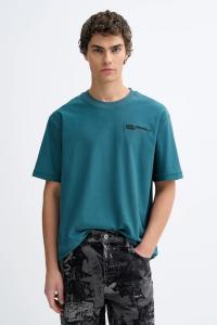 Хлопковая футболка Karl Lagerfeld Jeans, бирюзовый