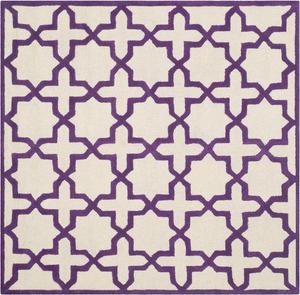 Ковер SAFAVIEH, 183 x 183 см, Cambridge Collection, цвета ivory и purple, ручной работы из марокканской шерсти, идеален для помещений с высокой проходимостью в гостиной, спальне (CAM125V)