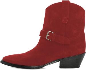 Женские ботильоны FOWT с округлым носком и невысоким каблуком, на голенище, классического ковбойского/вестерн стиля, с удобной подкладкой, повседневные ботинки, размеры 4-16 US, Red