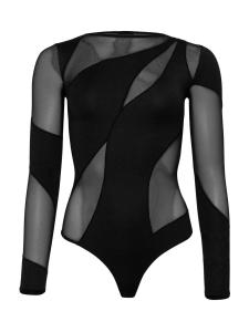 OW Collection Футболка-боди 'Spiral' в черном цвете