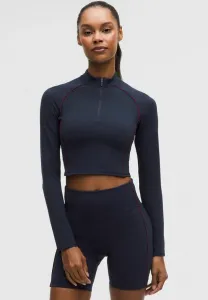 Укороченная толстовка wunder train с застежкой-молнией до середины груди Lululemon, True Navy Burgundy Bay