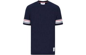 Полосатая футболка с круглым вырезом Thom Browne, синий