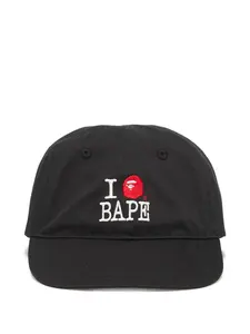 Бейсболка из хлопкового твила с логотипом A Bathing Ape, черный