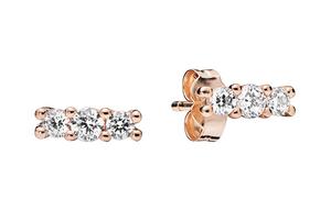 Pandora Серьги-гвоздики женские Rose Gold