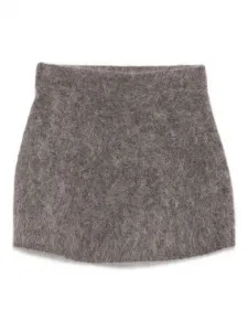 Мини-юбка с эффектом браширования Soft Goat, серый