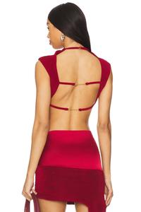 Обрезанная майка без спинки Khanums, burgundy