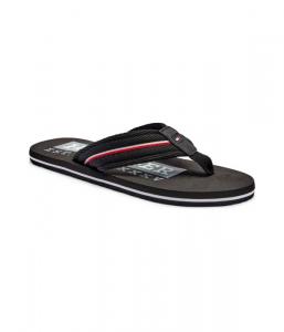 Фирменные пляжные тапочки Tommy Hilfiger, черный
