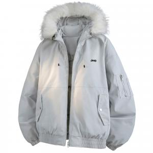 Пуховик Unisex с капюшоном утепленный стеганый Jeep, mist серый