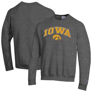 Мужской свитшот Iowa Hawkeyes с арочным логотипом в цвете heather charcoal Champion