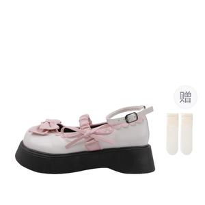 Fawn Miri Блок каблук Мэри Джейн туфли женские белые с носками, цвет White-Includes Socks