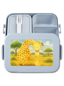 Mr. & Mrs. Panda Детский ланч-бокс с изображением жирафа, дизайн без слов, пастельно-голубой цвет