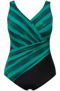 Купальник Ulla Popken, цвет Green/Dark green