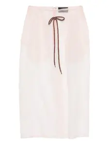 Прозрачная юбка-колонна миди с бахромой Simone Rocha, розовый