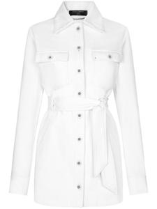 Dolce & Gabbana длинная джинсовая куртка с поясом, белый