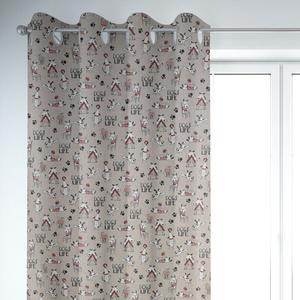 КРАСИВАЯ ЖИЗНЬ. Штора дымчатая лента-петля красные капли капли 245см Schöner-Leben, бежевый