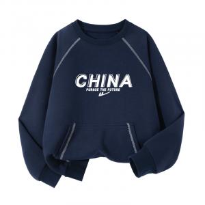 Детский свитшот с круглым вырезом Moderate WARRIOR, темно-синий/белый letter