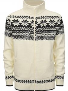 Вязаный кардиган Норвежский кардиган белого цвета Brandit