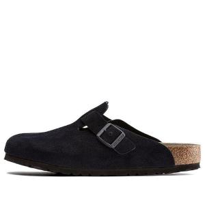 Тапочки boston soft footbed suede leather 'midnight' Birkenstock, черный