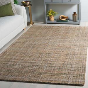 Ковер SAFAVIEH, 183 x 183 см,  Abstract Collection, Brown & Green, Handmade, идеально для гостиной, спальни, столовой (ABT151W-6SQ)