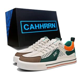 CAHHRRN Дышащие низкие скейтерские кроссовки мужские бело-голубые, цвет White Blue