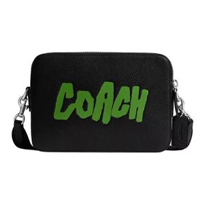 COACH Кожаная кроссбоди через плечо среднего размера женская черная