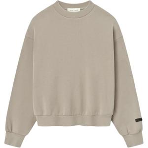 Хлопковый свитшот с круглым вырезом Fear Of God Essentials, коричневый