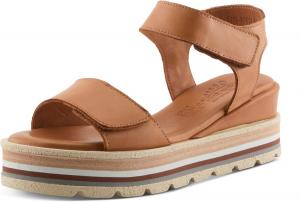 Женские кожаные босоножки на платформе Spring Step Hileman, Амортизирующая стелька, регулируемый ремешок, гибкая подошва - удобные босоножки на каблуке для ношения в течение всего дня, Camel