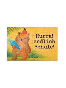 Mr. & Mrs. Panda Дизайн школьного конуса в виде медведя-пазла с надписью белым цветом