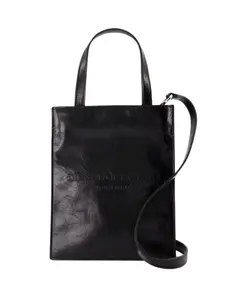 Черная кожаная сумка для покупок - зажим Alexander Wang, черный