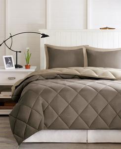 Комплект постельного белья Larkspur из 3 предметов, двусторонний, из микрофибры, с наполнителем, имитирующим пух, размер King Madison Park, коричневый, песочный