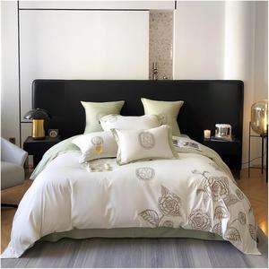 Generic Комплект постельного белья французская винтажная вышивка цветов 100% хлопок