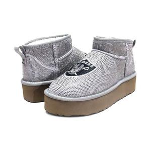 Женские серебряные ботинки Cuce Las Vegas Raiders на платформе с кристаллами, цвет Lvr Silver