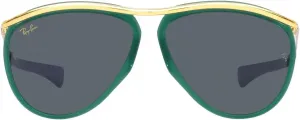 Солнцезащитные очки Ray-Ban RB2219 Olympian Aviator, Transparent Green/Crystal Blue