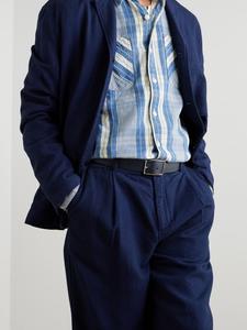 Двусторонний ремень из натуральной кожи шириной 3 см ANDERSON'S, темно-синий