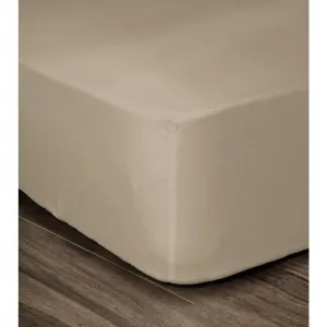 Простыня на резинке 100% хлопок 180x200x30 см бежевый LOVELY HOME