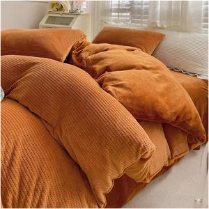 YUSIWOAL Комплект постельного белья зимний двусторонний плюшевый Brown