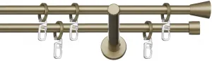 Карниз indeko "Granada", 2 направляющие, фиксированного размера, полный комплект, включая кольца и крепежный материал 160 см, Ø 12 мм, цвет goldfarben/messingfarben