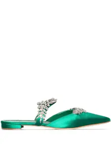 Мюли Lurum с кристаллами Manolo Blahnik, зеленый