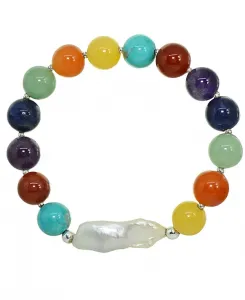 Браслет из натурального камня с бусинами и жемчугом бива Macy'S, multi