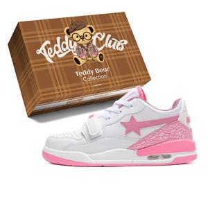 Teddy Bear Collection Абразивостойкие легкие поддерживающие низкие скейтбордские кроссовки для увеличения роста унисекс розовый белый, цвет Pink White